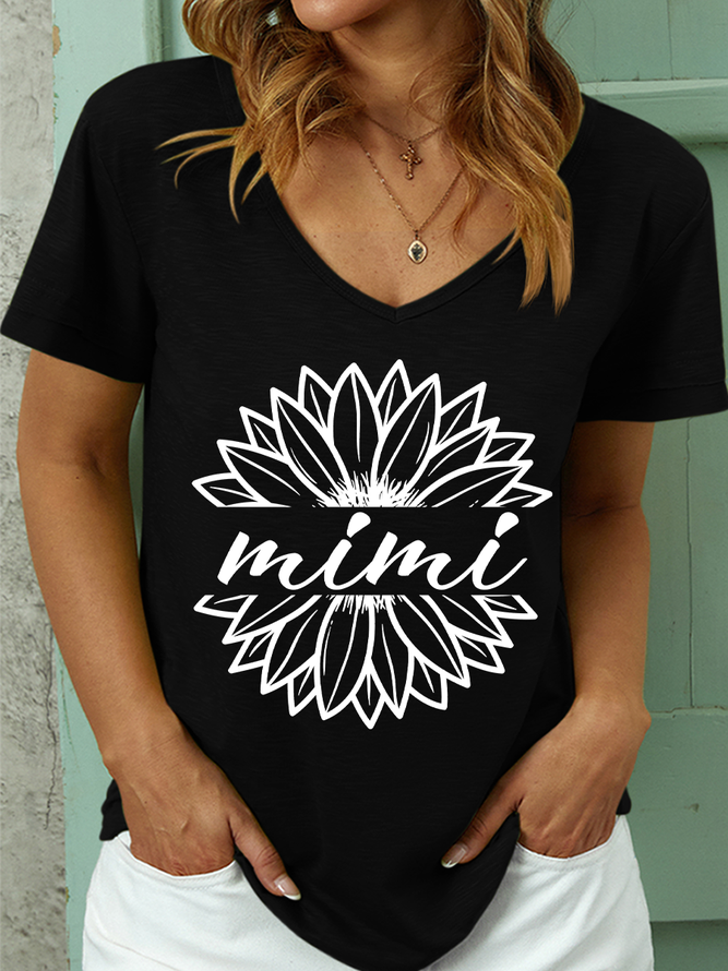 Lilicloth X Y Mimi Women's V Neck Loose T-Shirt