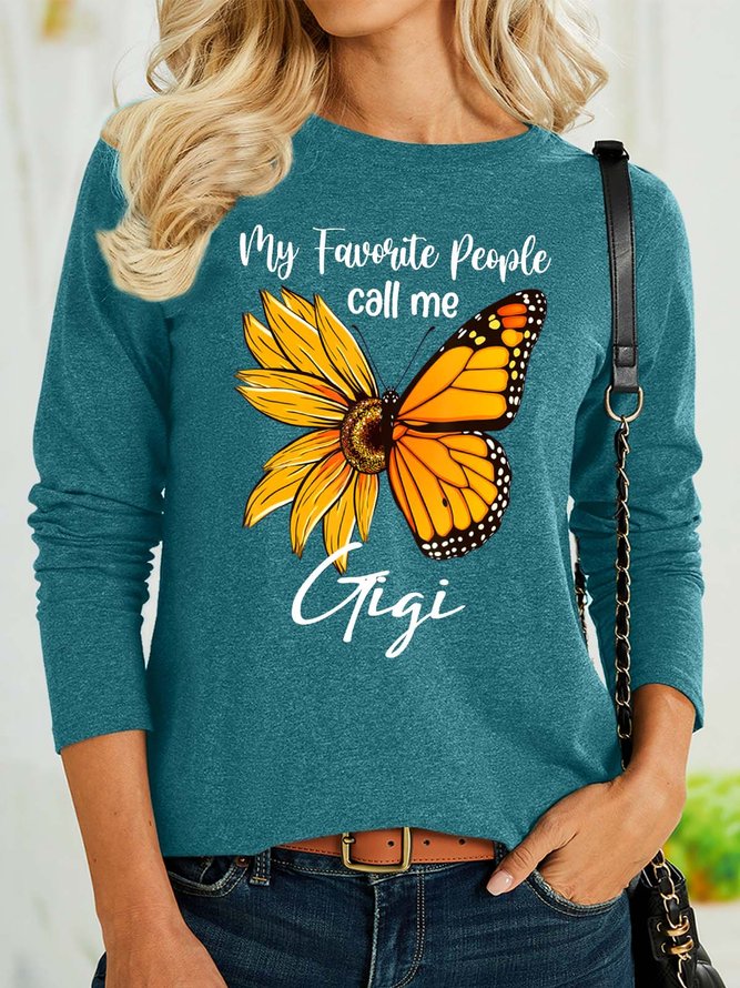 Women’s My Favorite People Call Me Gigi Polyester Cotton Casual Shirt