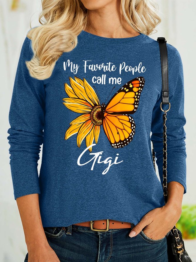 Women’s My Favorite People Call Me Gigi Polyester Cotton Casual Shirt