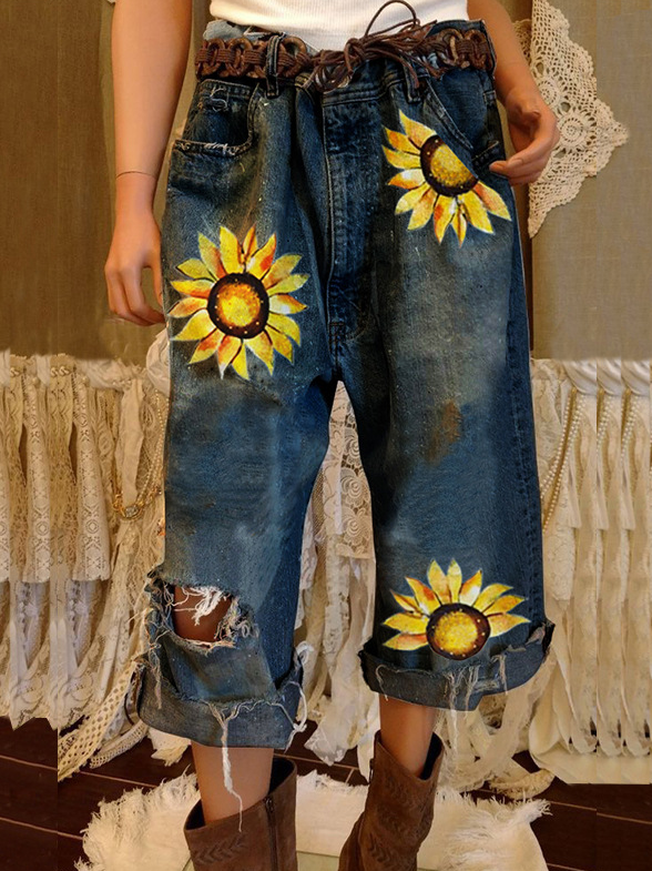 Women's Sunflower Denim Casual Jeans