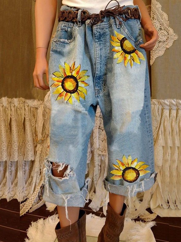 Women's Sunflower Denim Casual Jeans