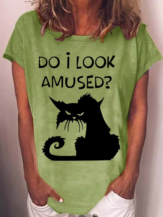 Women's Do I Look Amussed Print Casual T-Shirt