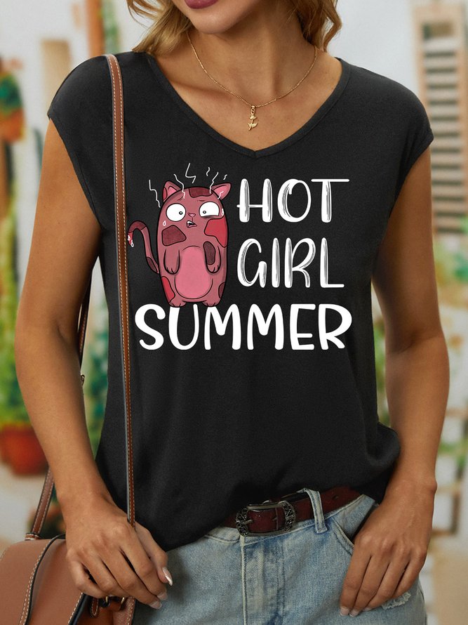 Lilicloth X Paula Hot Girl Summer Women's V Neck Tank Top