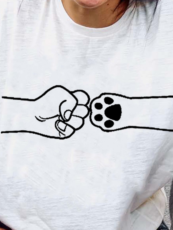 Lilicloth X Funnpaw Women's Fist Bump And Paw Dog Lover T-Shirt
