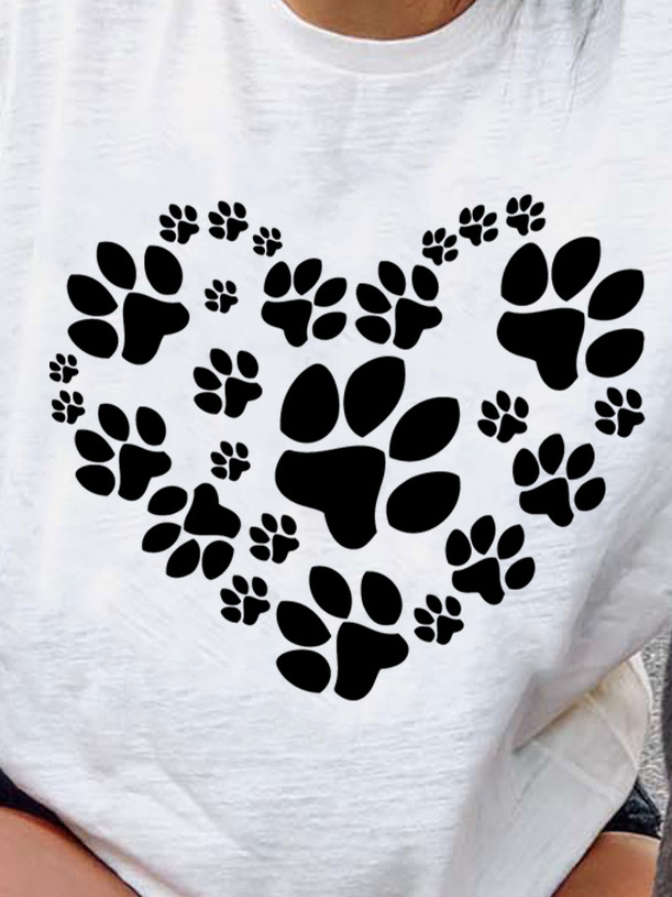 Lilicloth X Funnpaw Women's Dog's Footprint T-Shirt