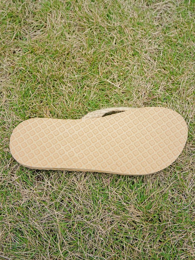 Linen Woven Strap Flip Flops