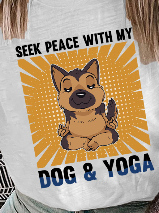 Lilicloth X Funnpaw X Jessanjony Seek Peace With My Dog And Yoga Women's T-Shirt