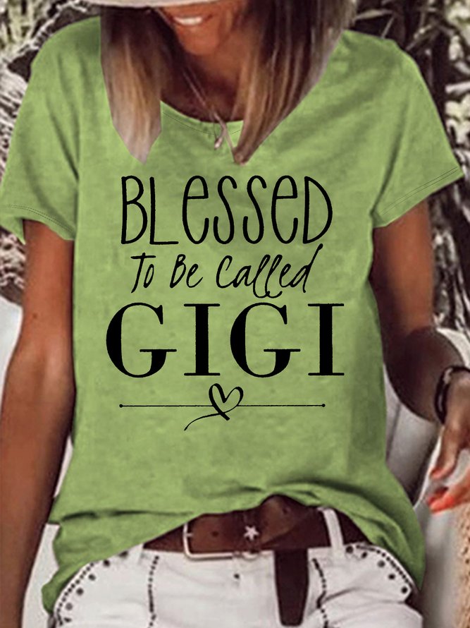 Women's Blessed To Be Called Gigi Crew Neck Casual T-Shirt