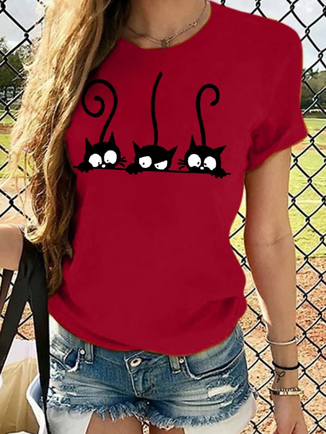 Women's Cute Cat Casual T-Shirt