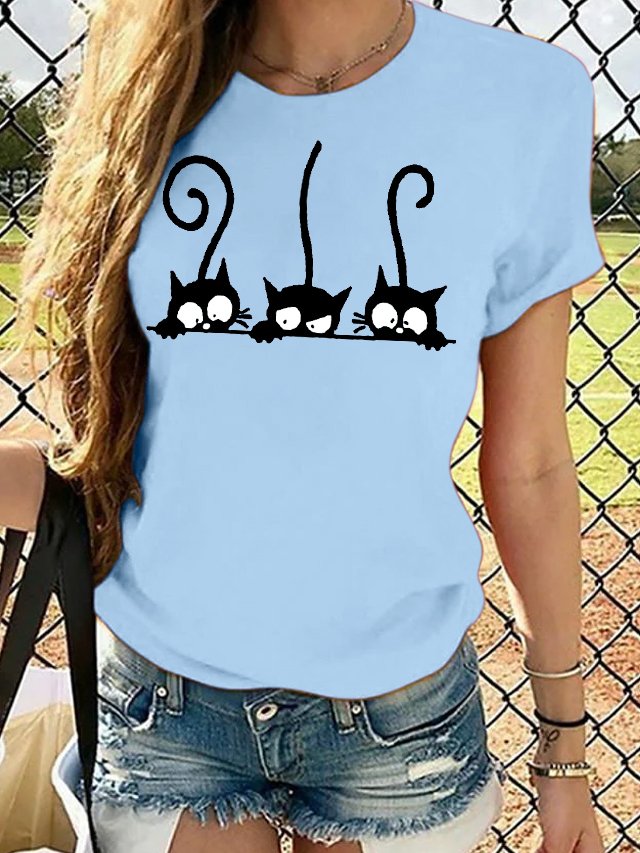 Women's Cute Cat Casual T-Shirt