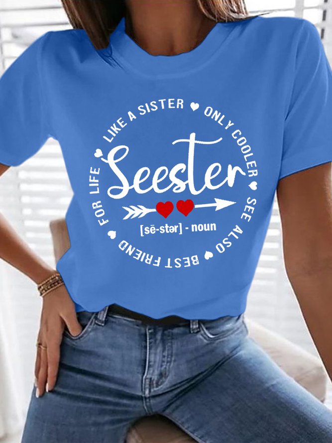 Women's Seester Definition Best Sister Gift Casual T-Shirt