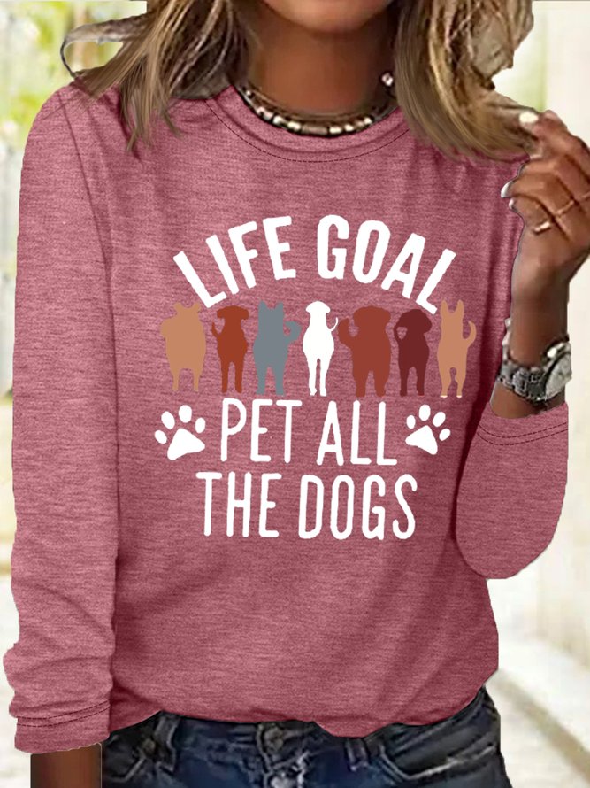 Women's Dog Lover Crew Neck Casual Shirt