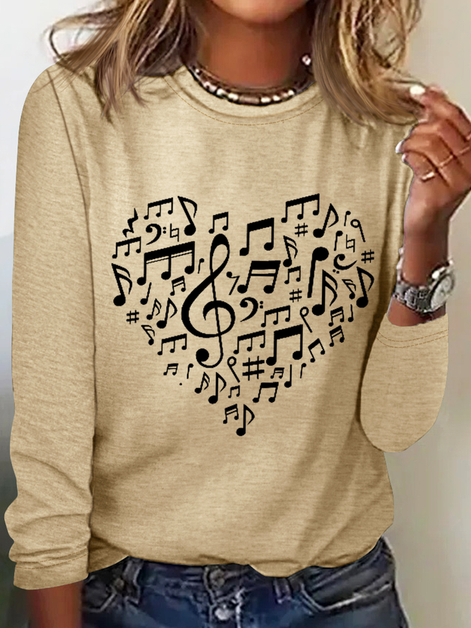 Women's Heart Music  Simple Shirt