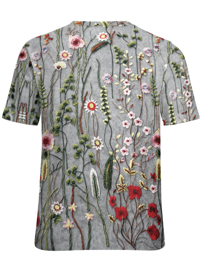 Women's Floral Loose Simple T-Shirt