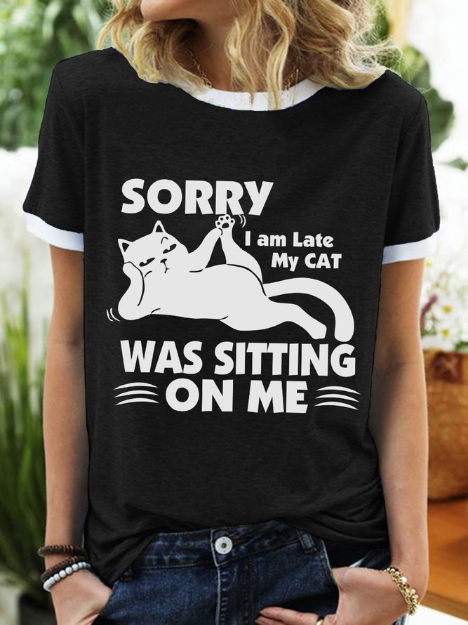 Lilicloth X Y Sorry I Am Late My Cat Was Sitting On Me Women's T-Shirt