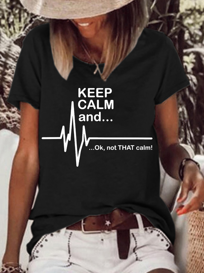 Women's Funny Word Not that calm Essential Casual Cotton T-Shirt