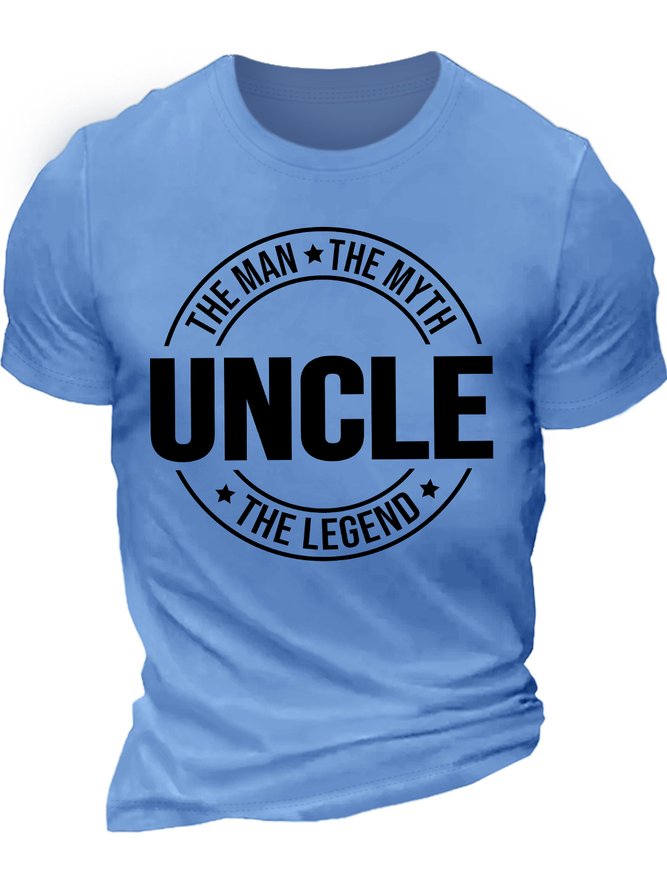 Men's Uncle The Man The Myth The Legend Funny Graphic Printing Cotton Casual Text Letters T-Shirt