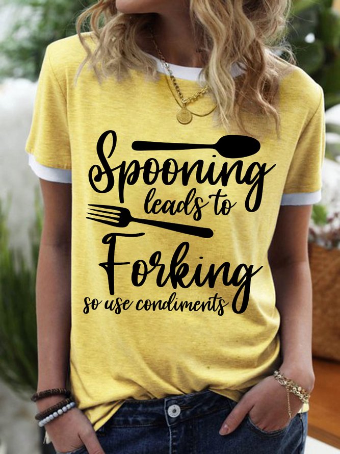 Lilicloth X Y Spooning Leads To Forking So Use Condiments Women's T-Shirt