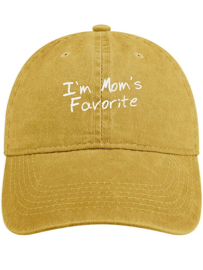 Men's I'm Mom's Favorite Funny Graphic Printing Regular Fit Adjustable Denim Hat