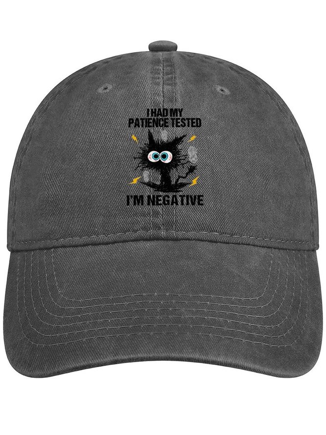Men's I Had My Patience Tested I Am Negative Funny Graphic Printing Regular Fit Adjustable Denim Hat