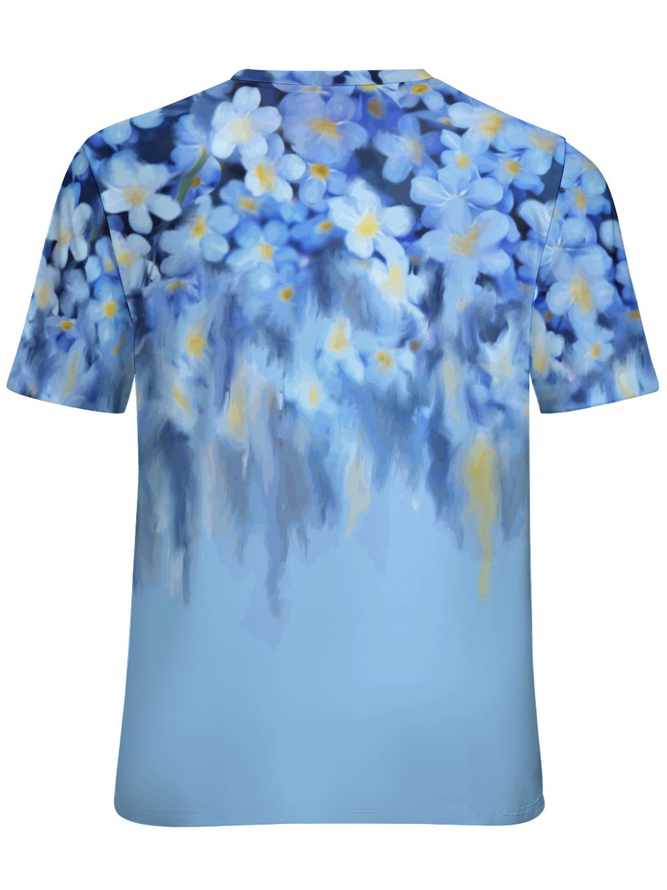 Lilicloth x Iqs Blue Floral Women's T-Shirt