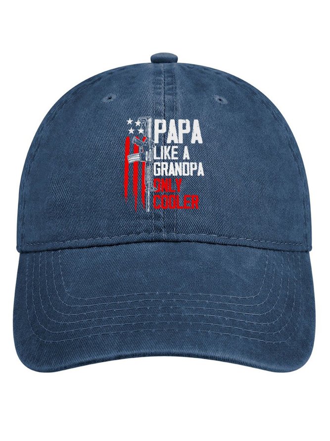 Papa Like A Grandpa Only Cooler Denim Hat