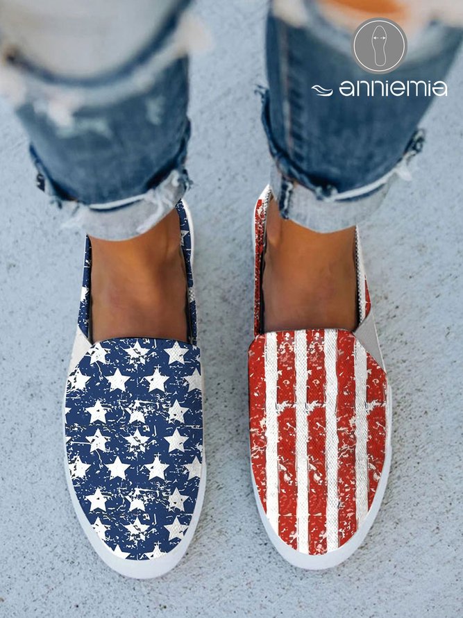 American Flag Independence Day Soft Comfortable Flats