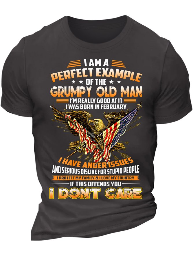 Men’s I Am A Perfect Example Of The Grumpy Old Man I’m Really Good At It Casual Text Letters T-Shirt