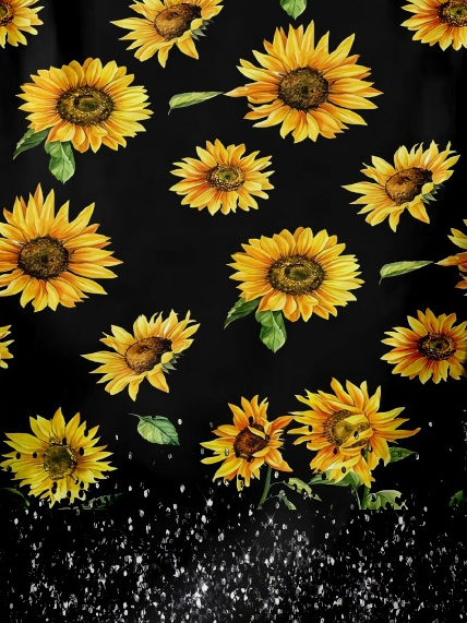 Women's Floral Plants Sunflower Crew Neck Regular Fit Casual Plants Shirt