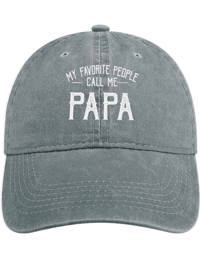 Men's My Favorite People Call Me Papa Funny Graphic Printing Regular Fit Adjustable Denim Hat