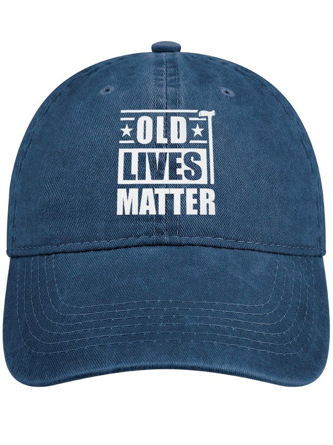 Men's Old Lives Matter Funny Graphic Printing Regular Fit Adjustable Denim Hat