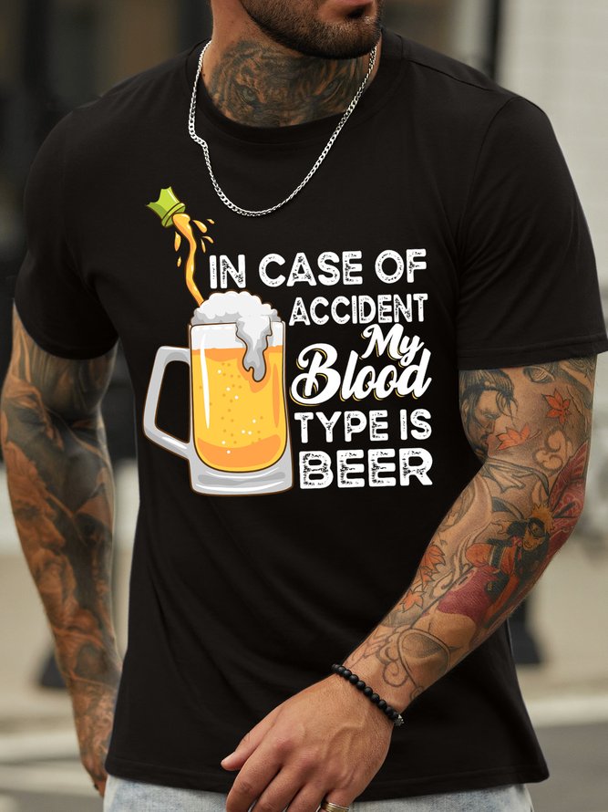 Lilicloth X Ana In Case Of Accident My Blood Type Is Beer Men's T-Shirt