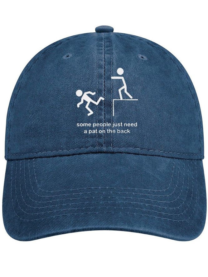 Men's /Women's Some People Just Need A Pat On The Back Funny Graphic Printing Regular Fit Adjustable Denim Hat