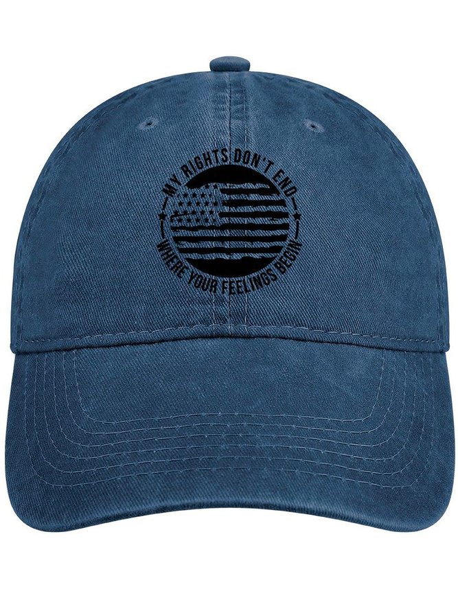 Men's /Women's My Rights Don‘T End Where Your Feelings Begin Funny Graphic Printing Regular Fit Adjustable Denim Hat