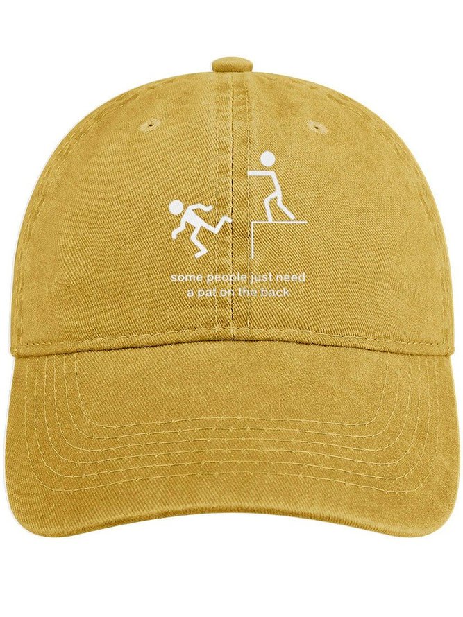 Men's /Women's Some People Just Need A Pat On The Back Funny Graphic Printing Regular Fit Adjustable Denim Hat