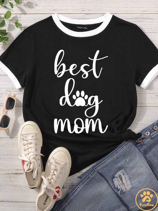 Lilicloth X Funnpaw Women's Best Dog Mom Pet Matching T-Shirt