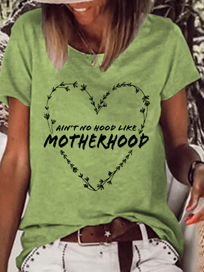 Women‘s Ain't No Hood Like Motherhood Loose Casual Crew Neck T-Shirt