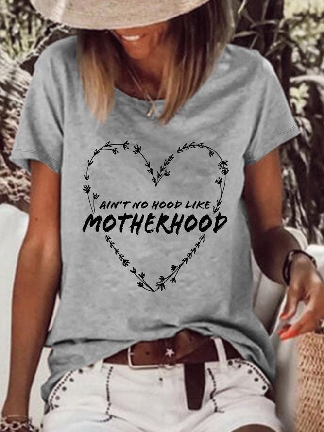 Women‘s Ain't No Hood Like Motherhood Loose Casual Crew Neck T-Shirt