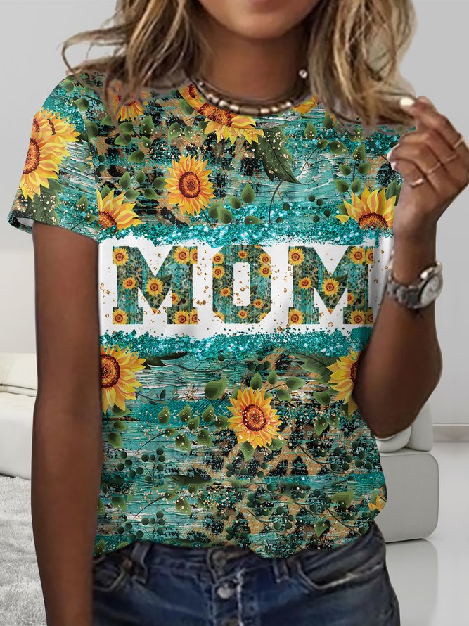 Women's Sunflower Leopard Vacation Loose T-Shirt