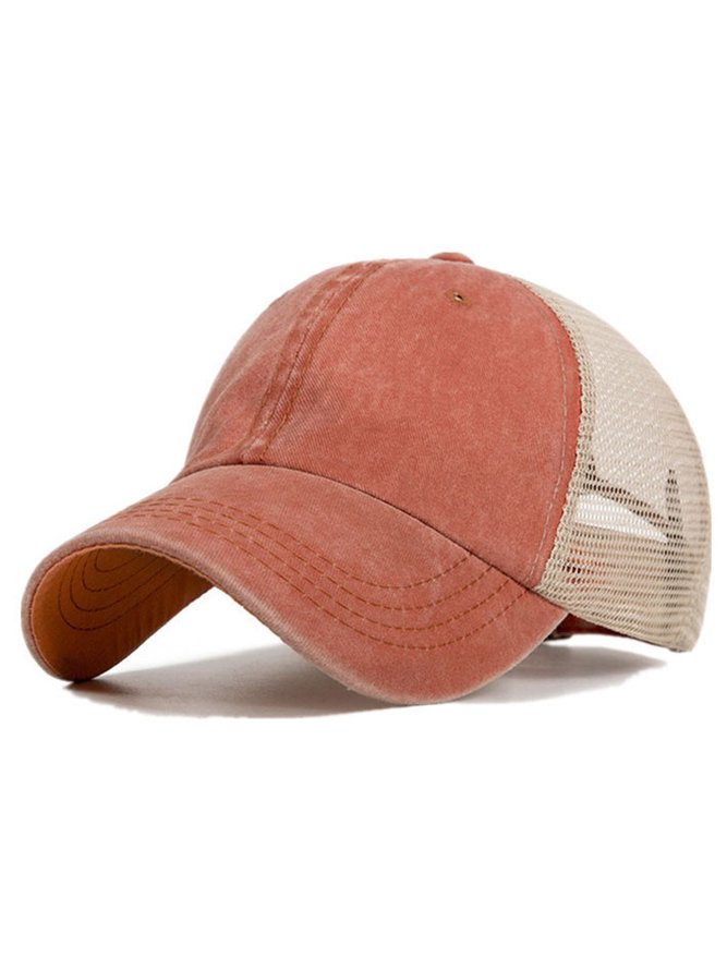 Multi-color Distressed Hole Washed Cap