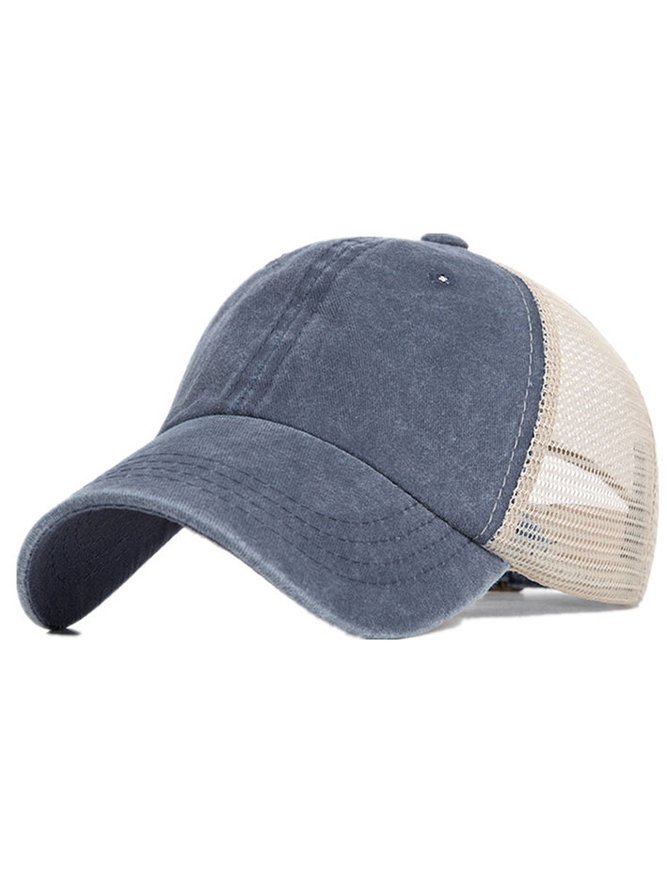 Multi-color Distressed Hole Washed Cap