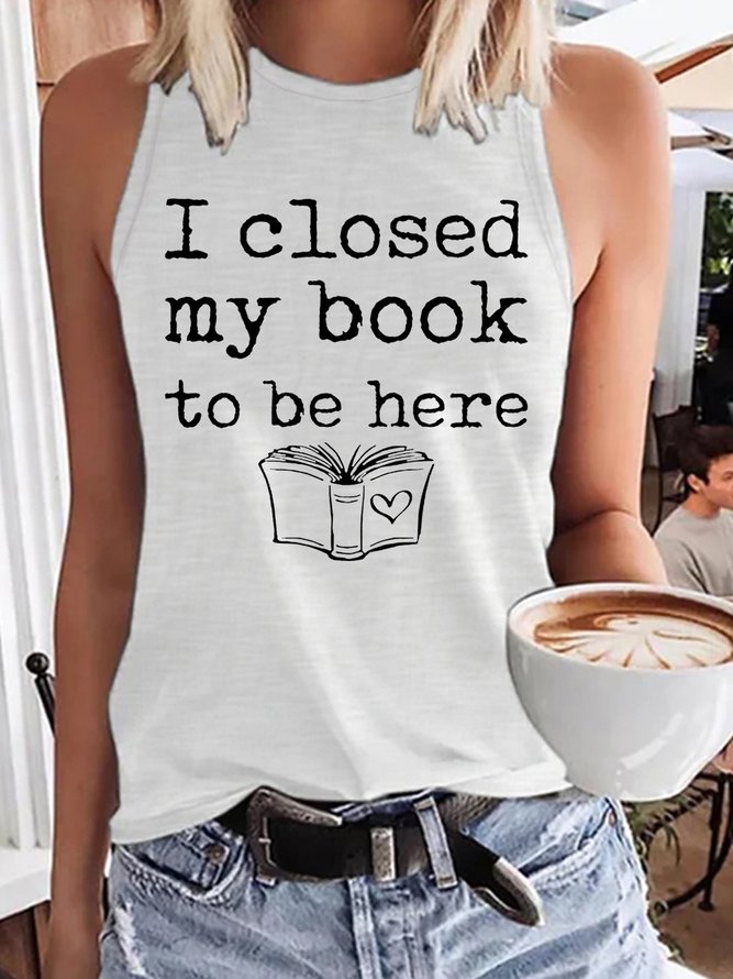 Women's Funny Reading Lover book Crew Neck Casual Tank Top