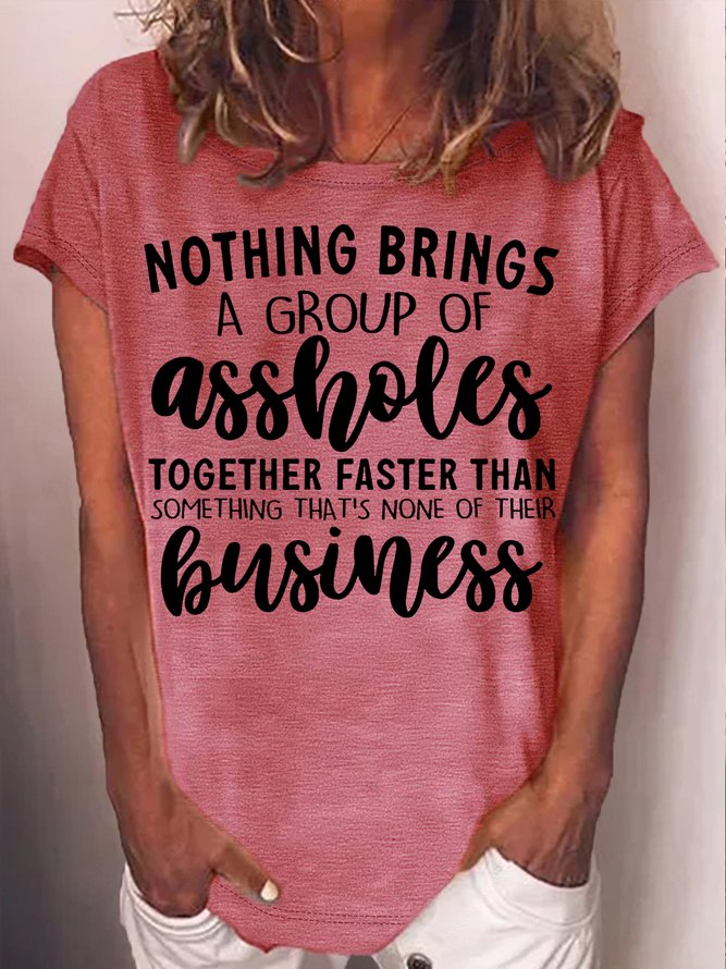 Women's Assholes Together Funny Crew Neck Casual T-Shirt