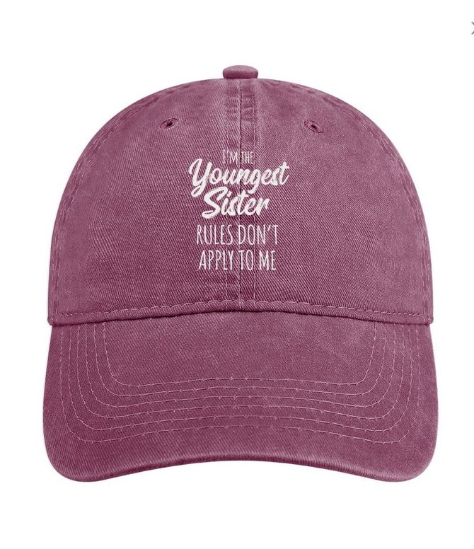 Funny Youngest Sister Letter Print Hat