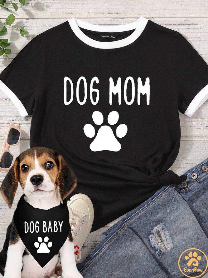 Lilicloth X Funnpaw Women's Dog Mom Matching T-Shirt