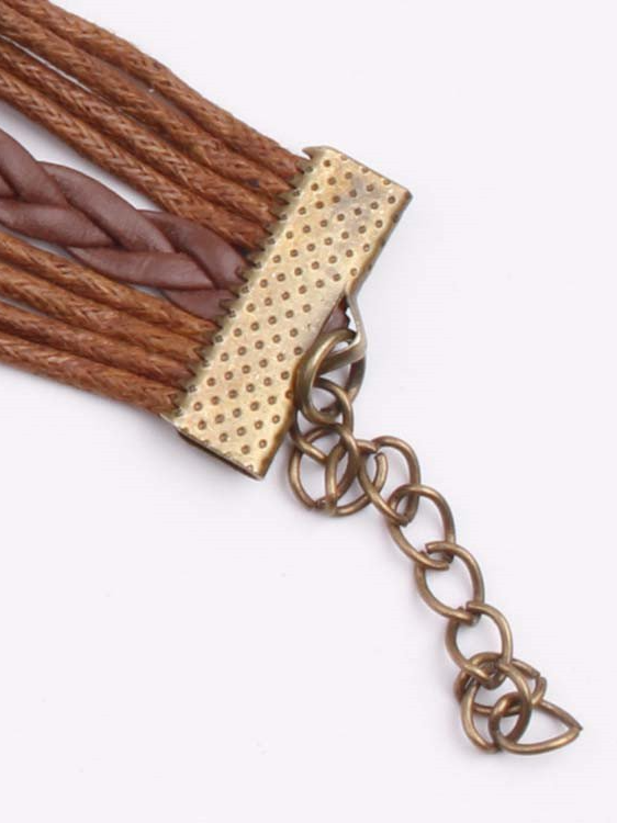 Life Tree Vintage Alloy Leather Rope Multi-layer Bracelet