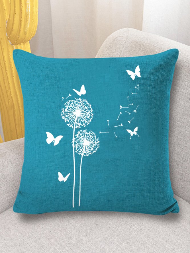 18*18 Throw Pillow Covers, Dandelion Soft Flax Cushion Pillowcase Case For Living Room