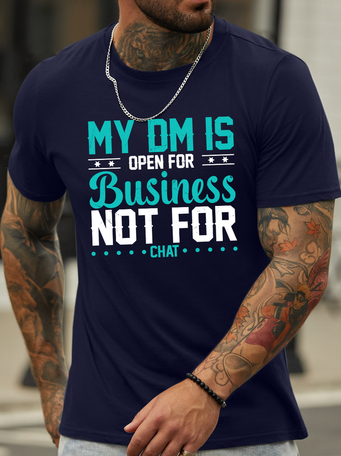 Lilicloth X Abu My DM Is Open For Business Not For Chat Men's Casual T-Shirt
