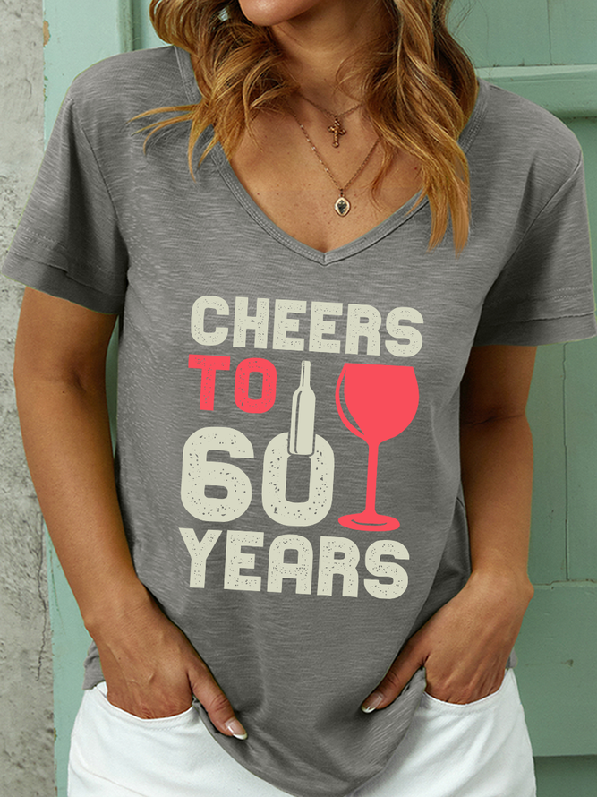 Lilicloth X Jessanjony Cheers To 60 Years Women's V Neck Casual T-Shirt