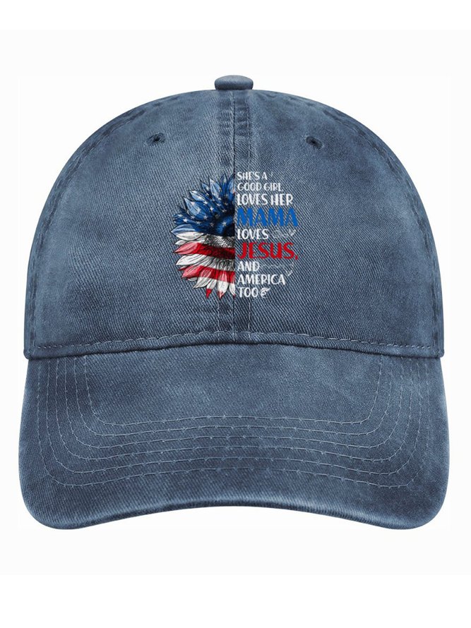 She’s A Good Girl Loves Her MAMA Loves Jesus And America Too Denim Hat